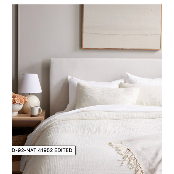 Quince Organic Airy Gauze Cozy Soft Duvet Cover Set King/Cal King Ivory NWOT - Picture 2 of 5